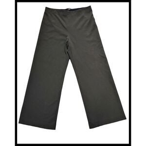 Lafayette 148 New York High Waist Wide Leg Ponte Knit Pants Olive Green Medium